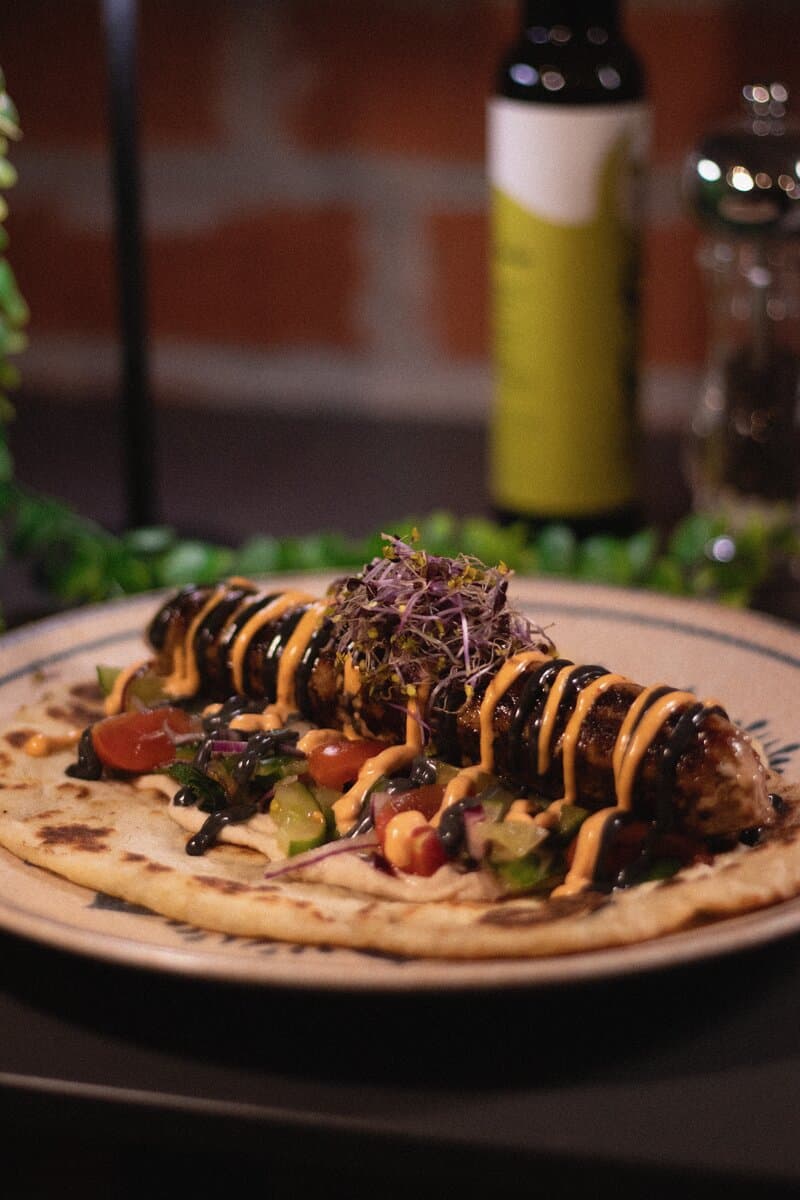 Minced tuna skewer